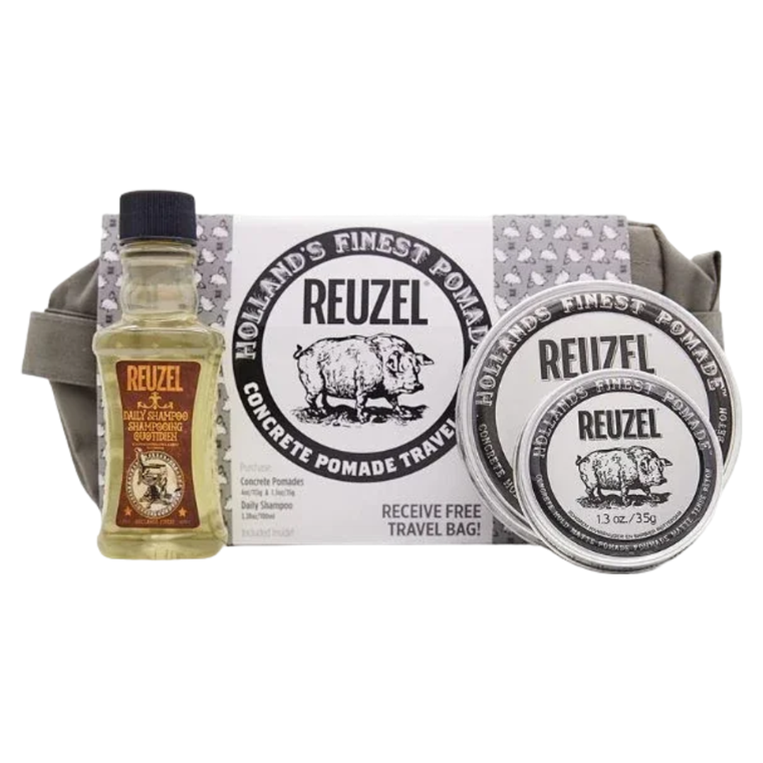 Kit Travel Estuche, Pomada y Shampoo - Reuzel