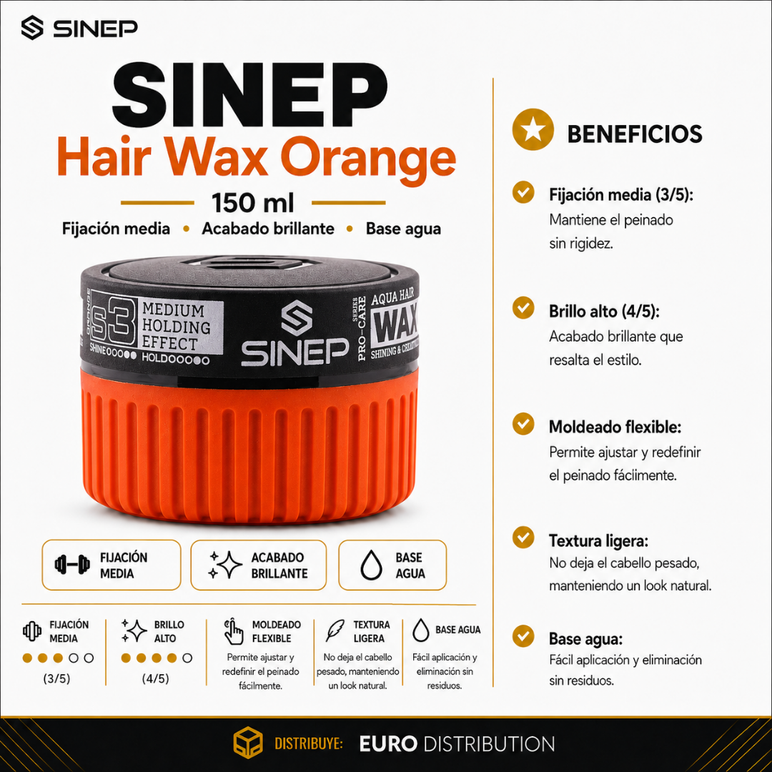 HAIR WAX S3 ORANGE - SINEP 150ML