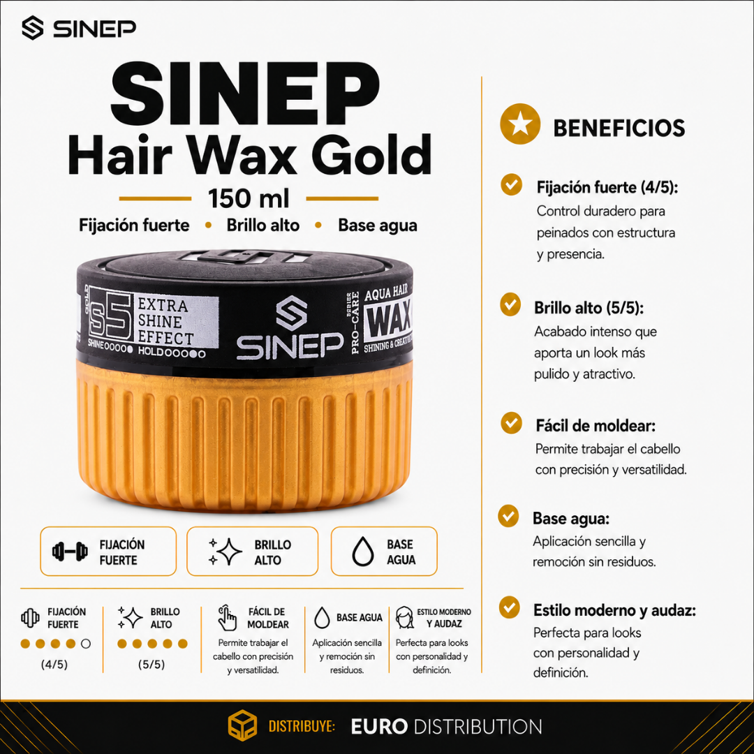 HAIR WAX S5 GOLD - SINEP 150ML
