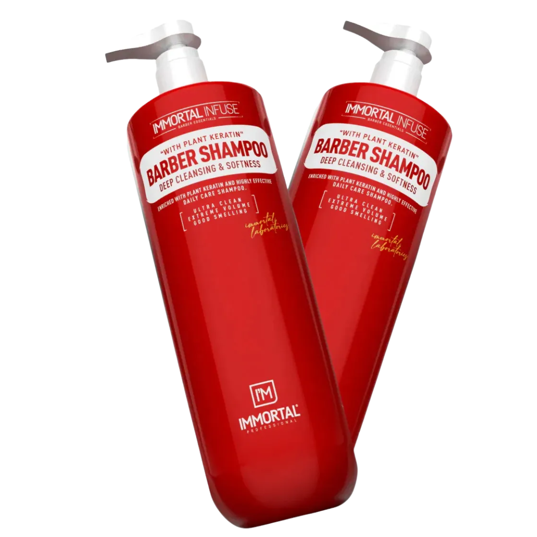 Immortal Infuse Barber Shampoo 1000ml, Deep Cleaning & Softness