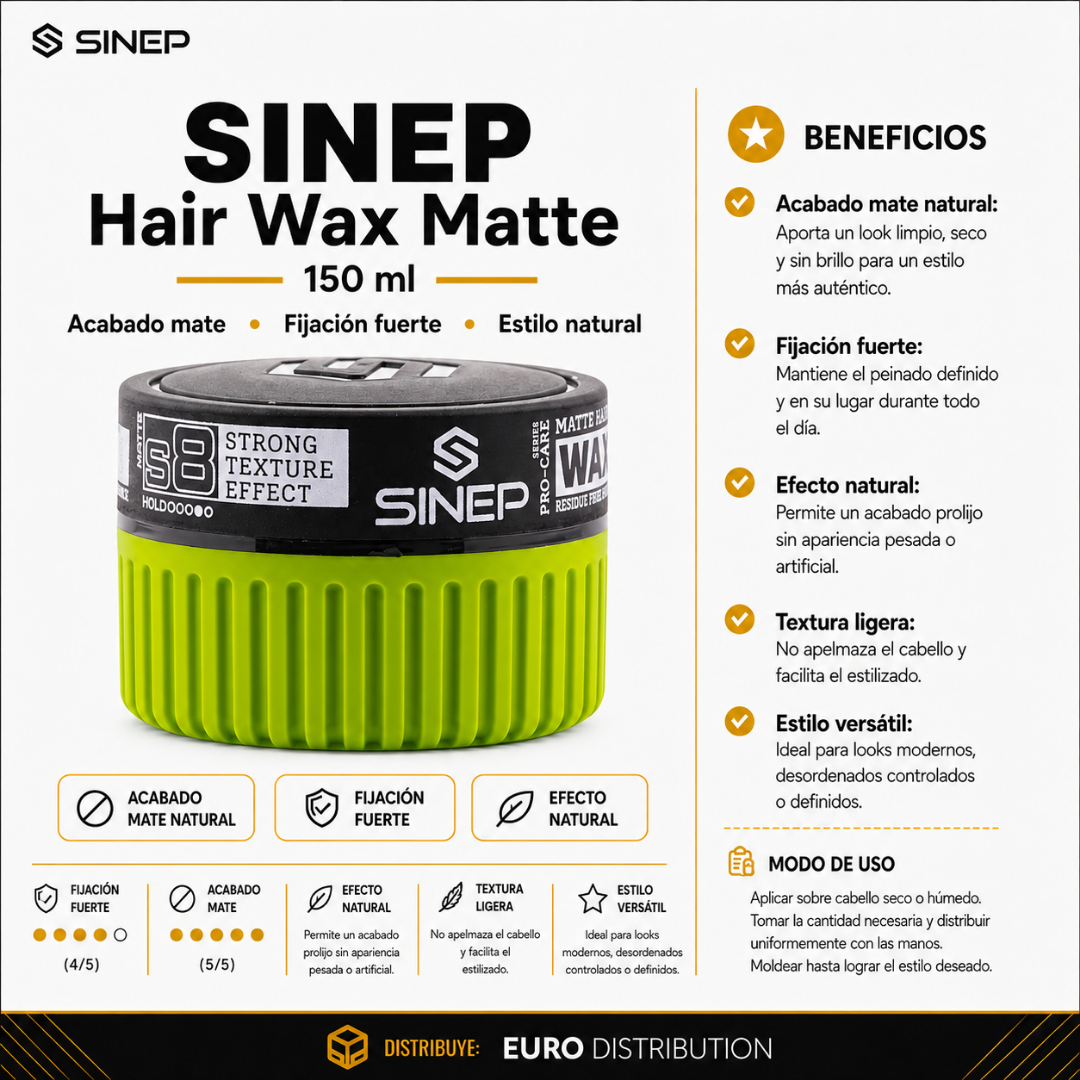 HAIR WAX S8 MATTE - SINEP 150ML