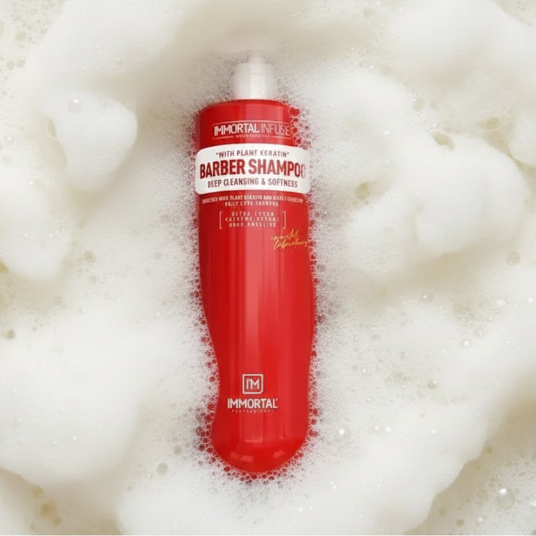 Immortal Infuse Barber Shampoo 1000ml, Deep Cleaning & Softness